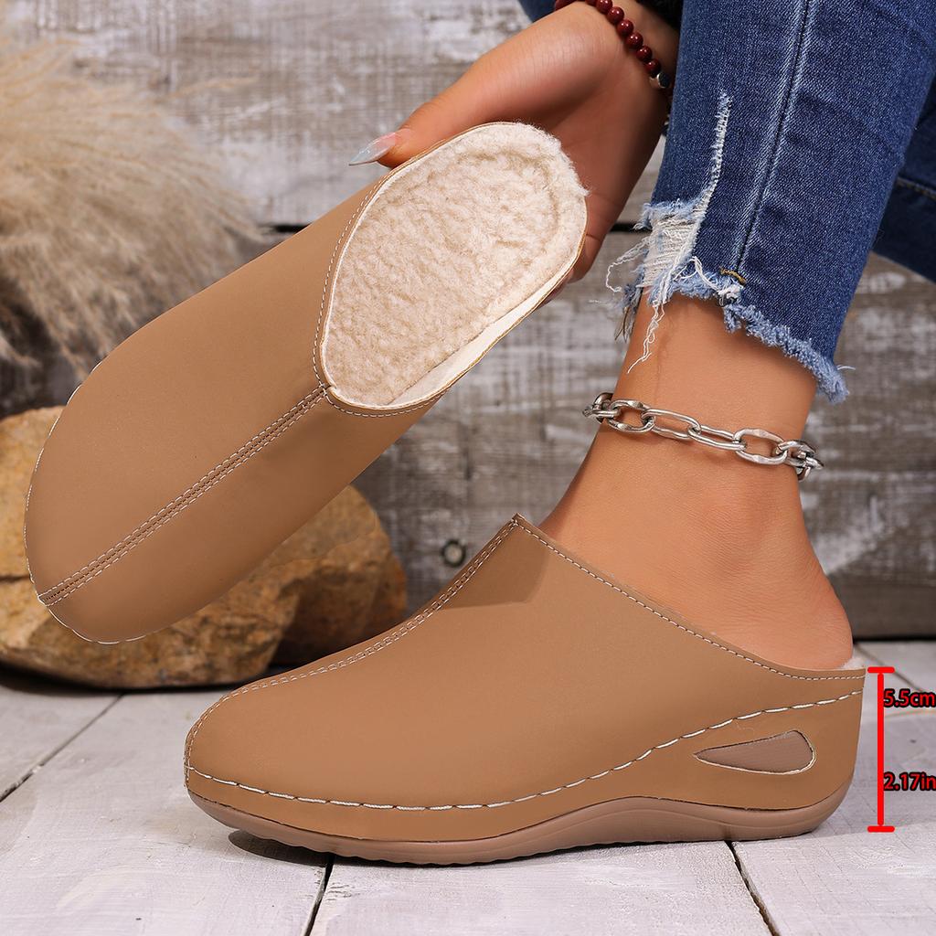 Large size European and American bag head cotton slippers autumn new thick-bottomed velvet lazy slippers