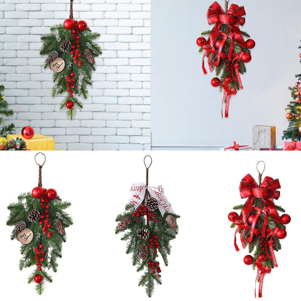 Christmas Upside Down Tree Christmas Decoration Home Decor Artificial Wreath for Home Office Fireplace Wall Indoor Outdoor