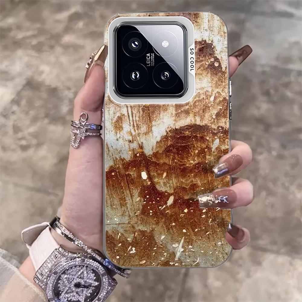 Rust Effect Distressed Cool Phone Case For Xiaomi 17 Pro Max 15 T Pro 14 T Pro 13 Pro 12 Pro Mi 11 Lite 5G IMD Shockproof Cover