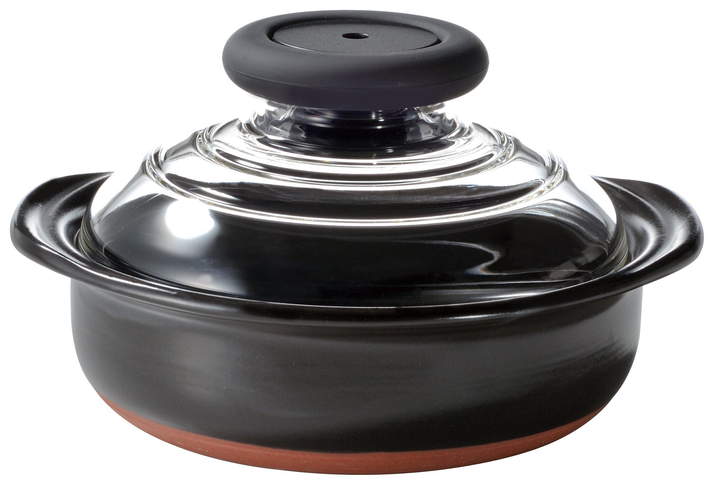 HARIO Clay Pot with Glass Lid Gas Stoves (Hario) 6-inch (Recipe Included) MN-165B [For Only]