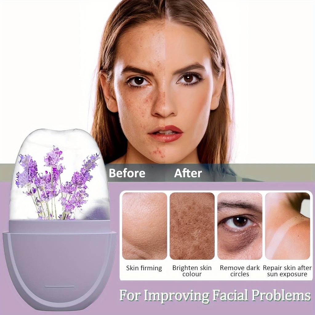 Ice Roller for Face Ice Cube Facial Roller Massager Reusable Silicone Face/Eyes/Neck Ice Mold for Skin Care Ideal Gift for Girls