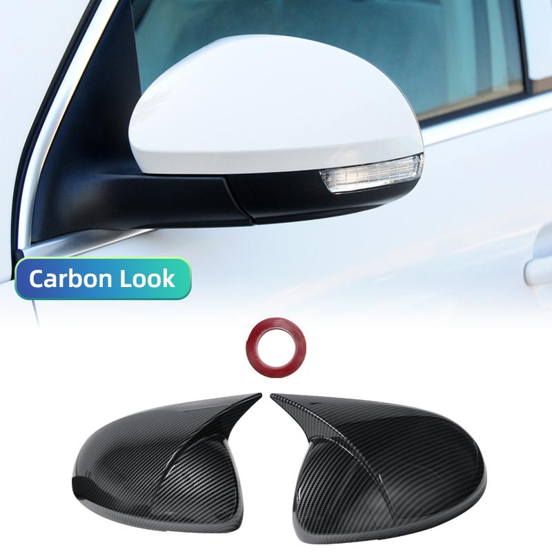 Pair Ox Horn Rear View Mirror Cover Trim for Volkswagen VW Tiguan MK1 2009-2016 Car Rearview Mirror Covers Accessory