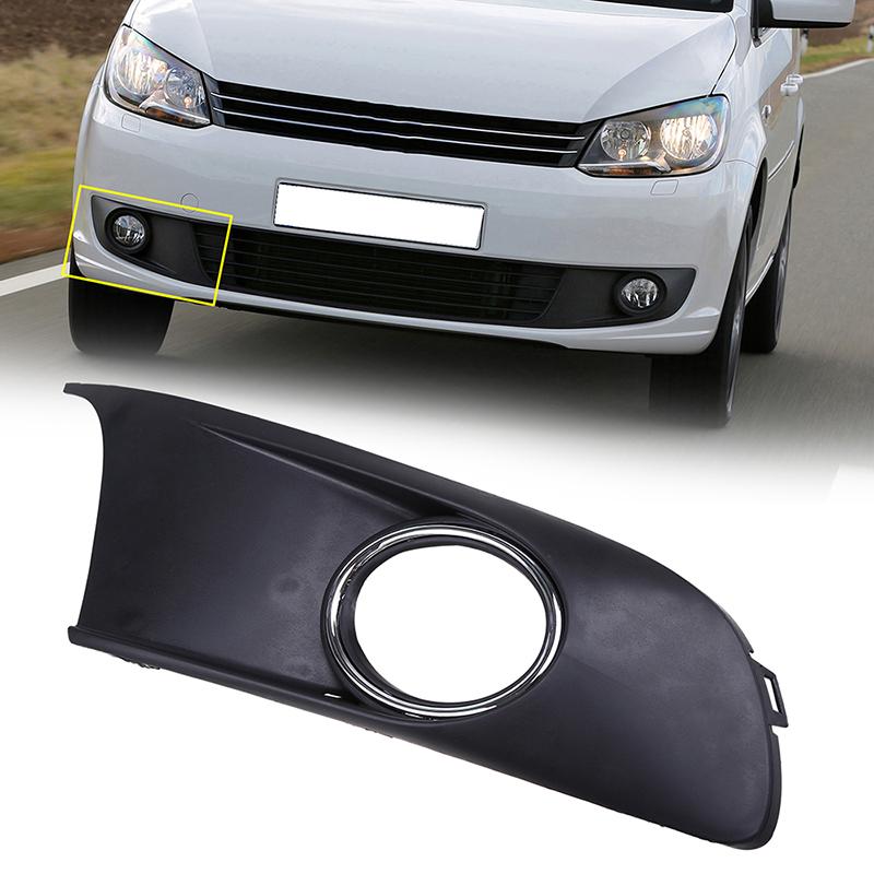 Front Bumper Right Side Fog Light Grille Trim Cover with Chrome Ring for VW Touran 2011-2015 Caddy 2011-2015 Replacement Parts