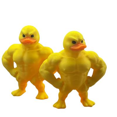 1/2pcs Funny Muscular Duck Decor - Cute Yellow  Duck with Defined Arms, Indoor/Outdoor Decoration for Home, Office, Party