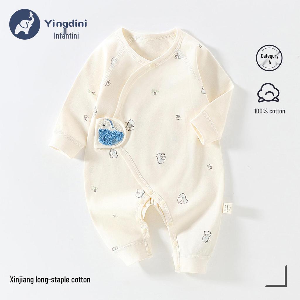 Neugeborenen Strampler aus reiner Baumwolle mit Schmetterlingsmotiv - Atmungsaktiver doppellagiger Anzug für Herbst und Frühling