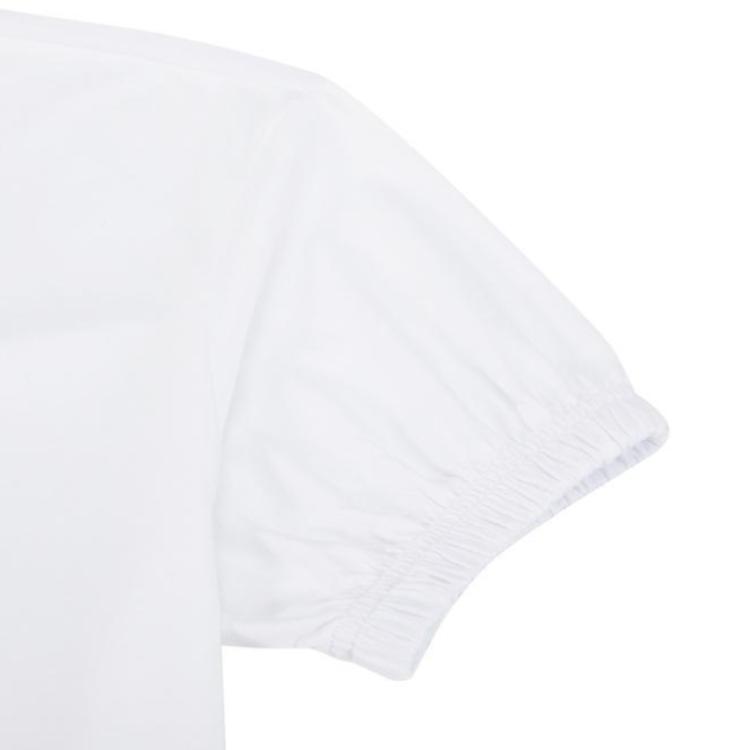 Puma Logo Embroidered Drawstring Casual Sports Short Sleeve Dress Women dresses White 532632-02