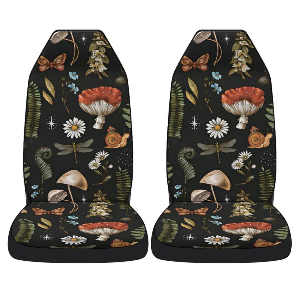Car Sweat and Non Slip 2 Mushroom Seat Covers Seat Covers Pet Clean Suitable for SUVs Sedans Trucks Seats Black
