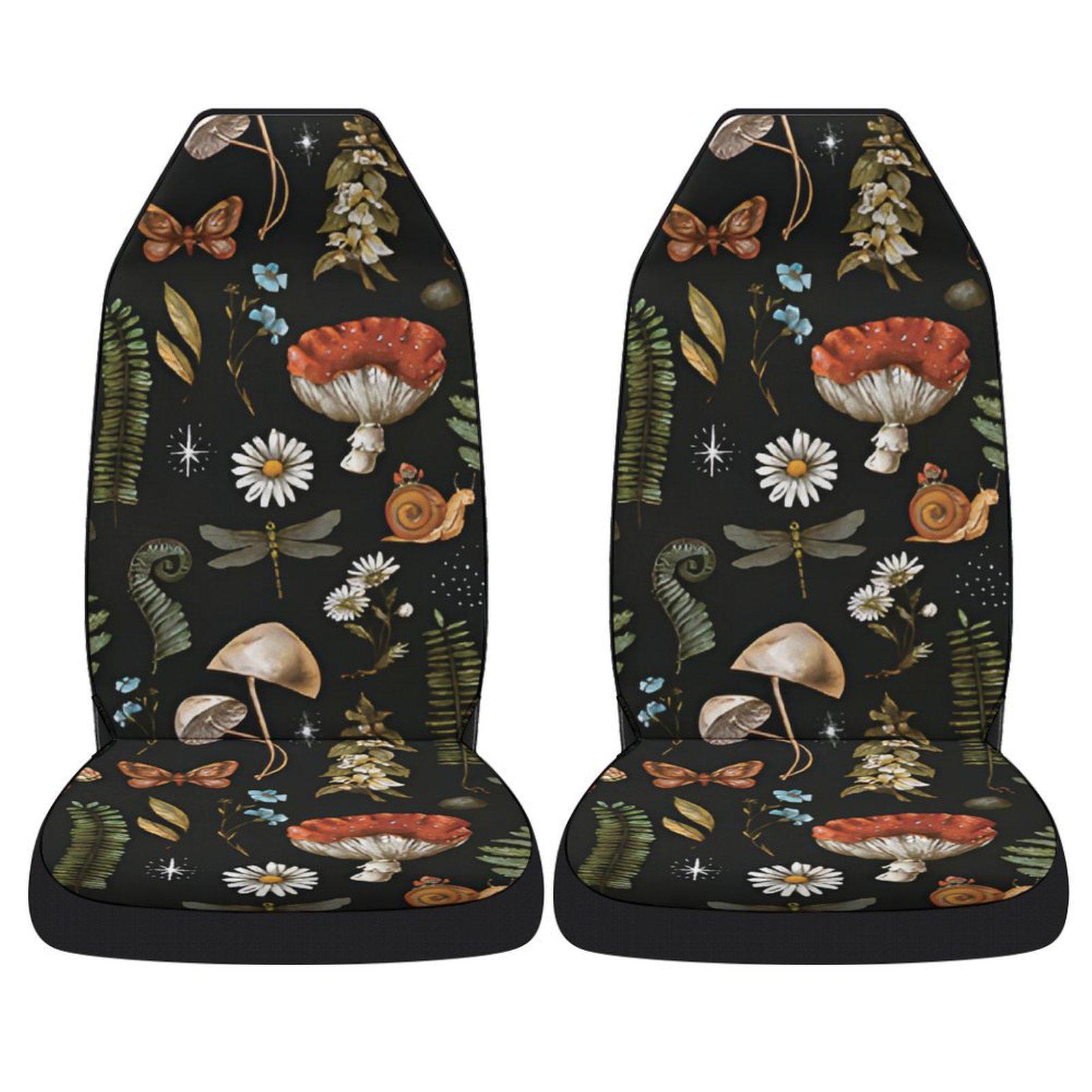 

Car sweat and non slip 2 mushroom seat covers seat covers pet clean suitable for SUVs sedans trucks seats black Two packs