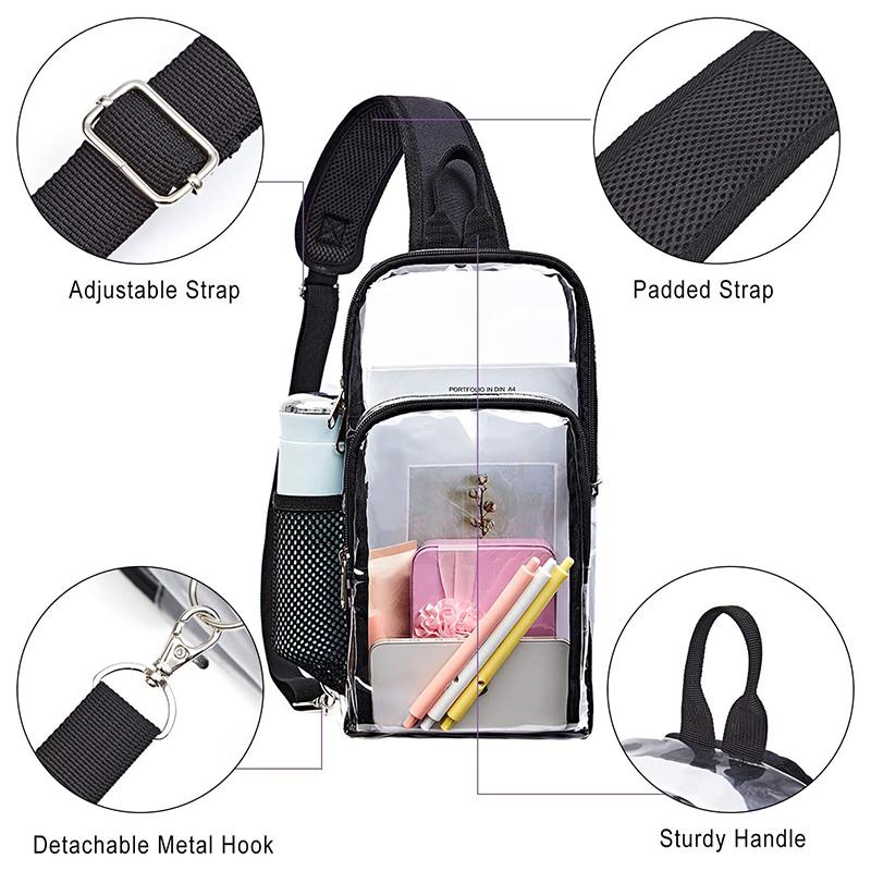 Pvc Transparent Chest Bag  Clear Crossbody Bag Men Women Outdoor Waterproof Shoulder Bags Fanny Pack Bum Bags