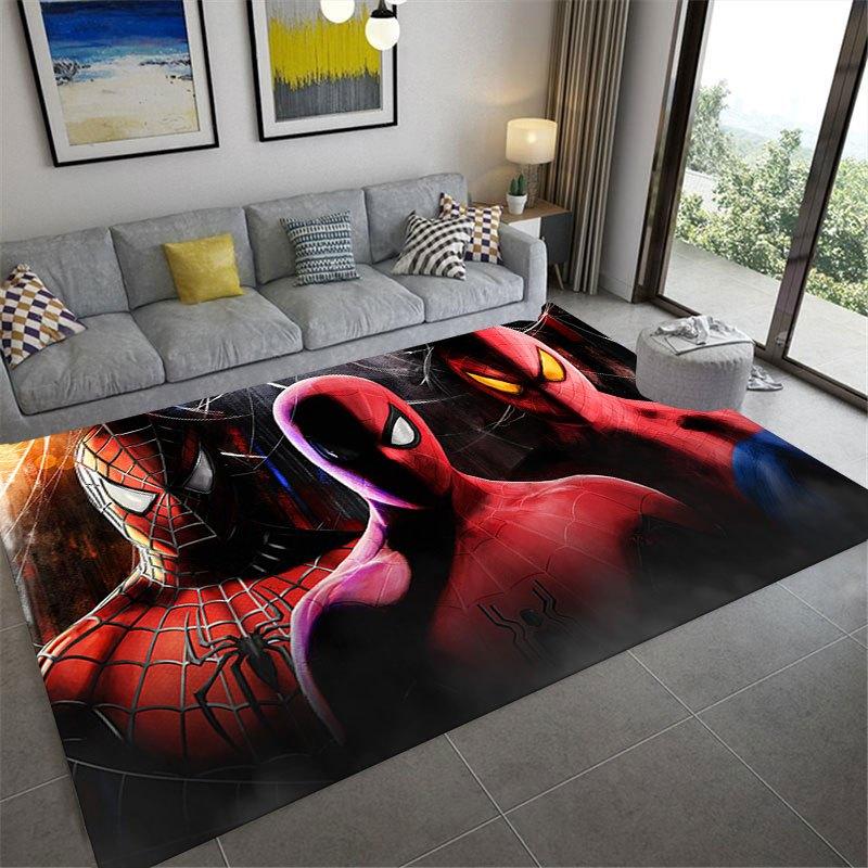 1pc Disney Spiderman Pattern Carpet Area Rug Non Slip Carpet Hand Washable Floor Mat Suitable For Living Room Bedroom Home Decor