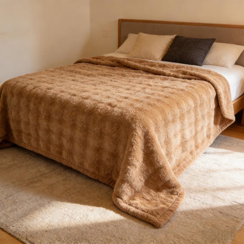 Wasart Luxury Faux Fur Throw Blanket 150X200 Non-Shedding Super Soft Fluffy Home Decor Blanket For Couch Sofa Bed Autumn Winter