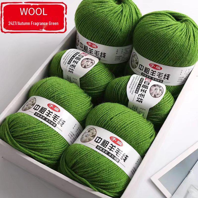 Silk Wool Acrylic Blend Medium Thickness Yarn, 4-Strand, for Hand Knitting Sweaters and Jackets