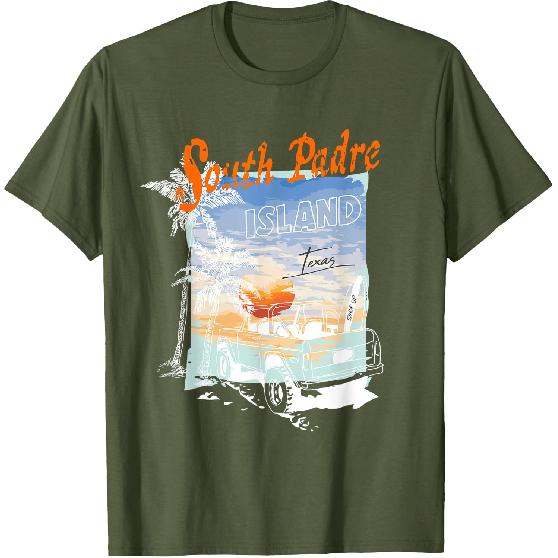 South Padre Island Texas Summer Vibe Sunset Palm Tree T-Shirt