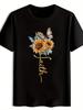T-shirt Sunflower Butterfly Print