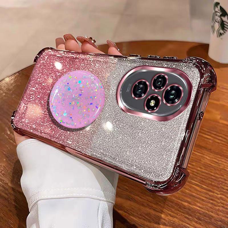 Shiny Star Stand Holder Case For Honor 200 pro Lite Smart X8C X6C X6A X6B X8A X8B Silicone Shockproof Glitter Cover with Ring