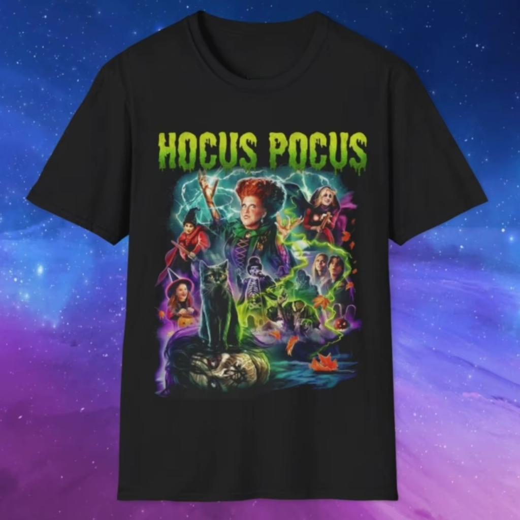 Hocus Pocus Cult Classic Goth Witches HALLOWEEN Graphic Short Sleeve Shirt Unisex Unisex Women Summer Crew Neck Cotton Tee