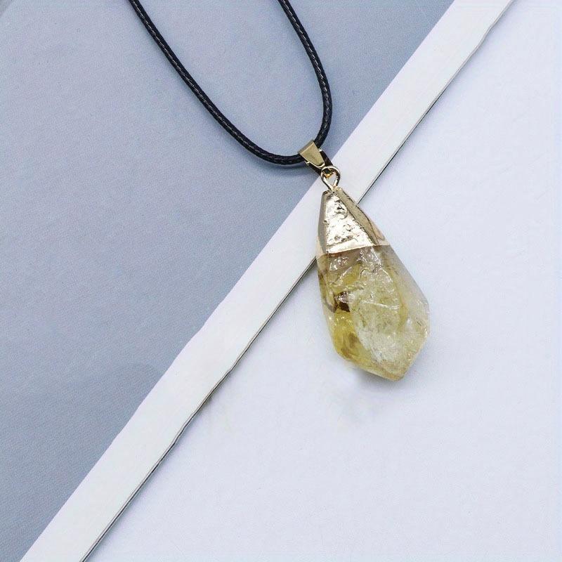 Amethyst Quartz Natural Stone Necklace Irregular Crystal Pendant Necklace for Women Jewelry Accessories Water Drop Pendant 1 pc