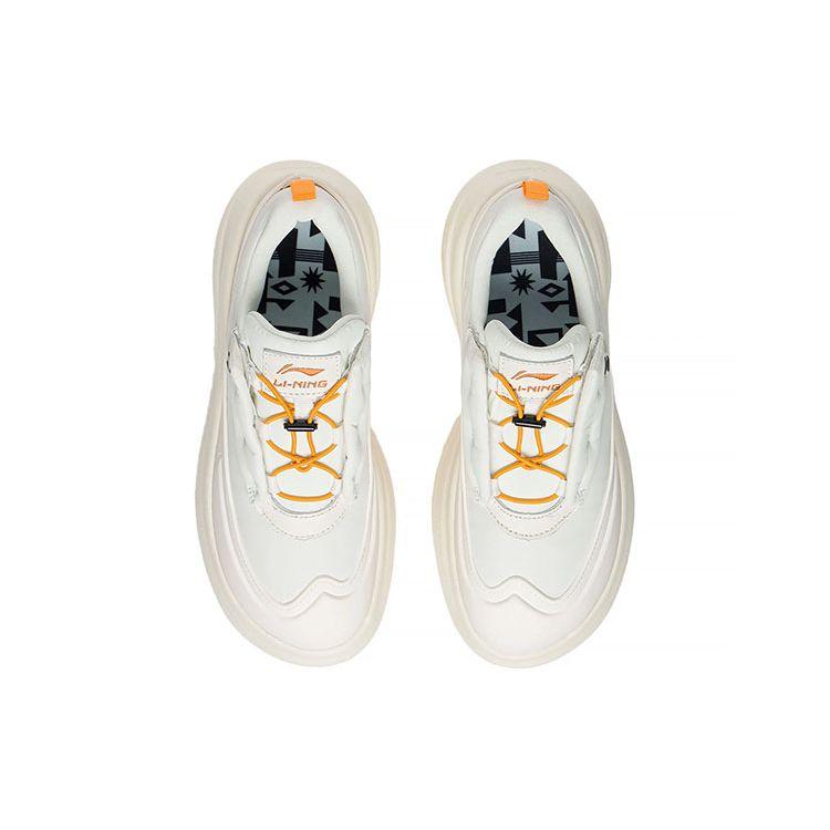 Li Ning Puff Comfortable Thick Sole Shock Absorbing Non-Slip Wear-Resistant Increased Height Low-Top Casual Shoes Women Casual Shoes AZGS072-1