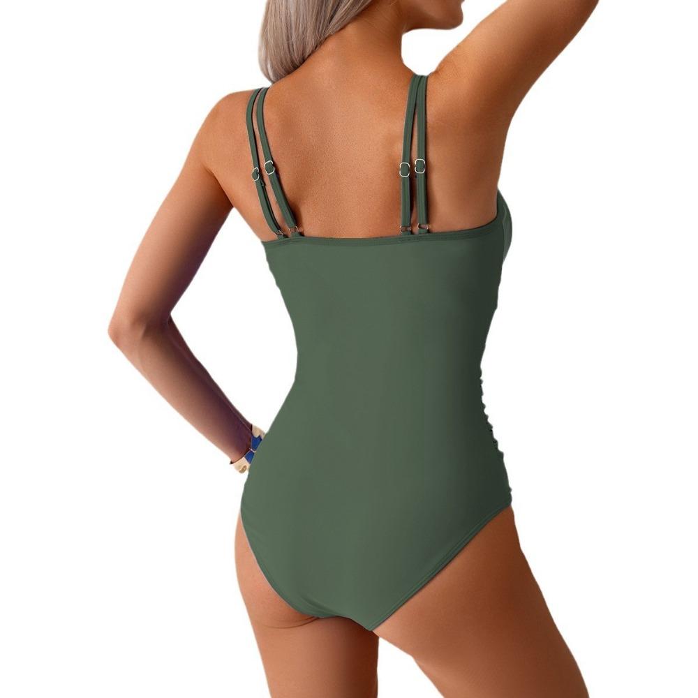 European and American One-piece Swimwear Women's One-piece Mesh Splicing Swimsuit Bikini