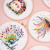 New Diy Handmade Embroidery Material Bag, European Abstract Animal Peacock Hedgehog, Needle And Thread Set