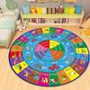 ABC Fruit PlayMat Round Alphabet Rug for Kid Playroom Preschool Classroom Floor Mat with ABC Numbers Animals Educational Design