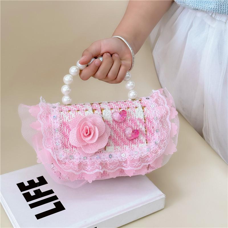 Floral Childrens Delightful Crossbody Bag With Shiny Sequins For Fashionable Toddlers