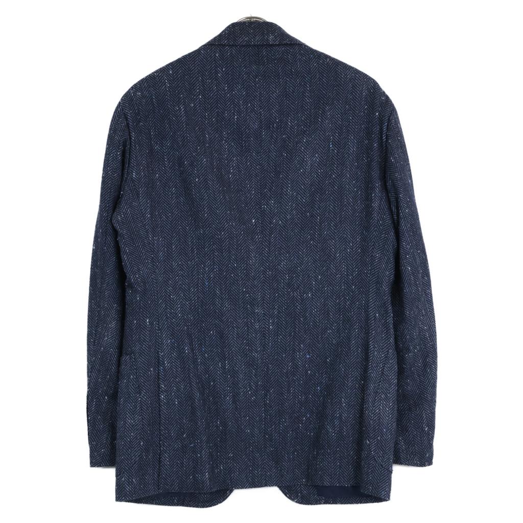 RING JACKET RP051S104 Jodełka Kaszmirex Jedwab 3G Klapy Ostre Marynarka Krawiecka Marynarka * Brak opisu rozmiaru. niebieskiUżywany