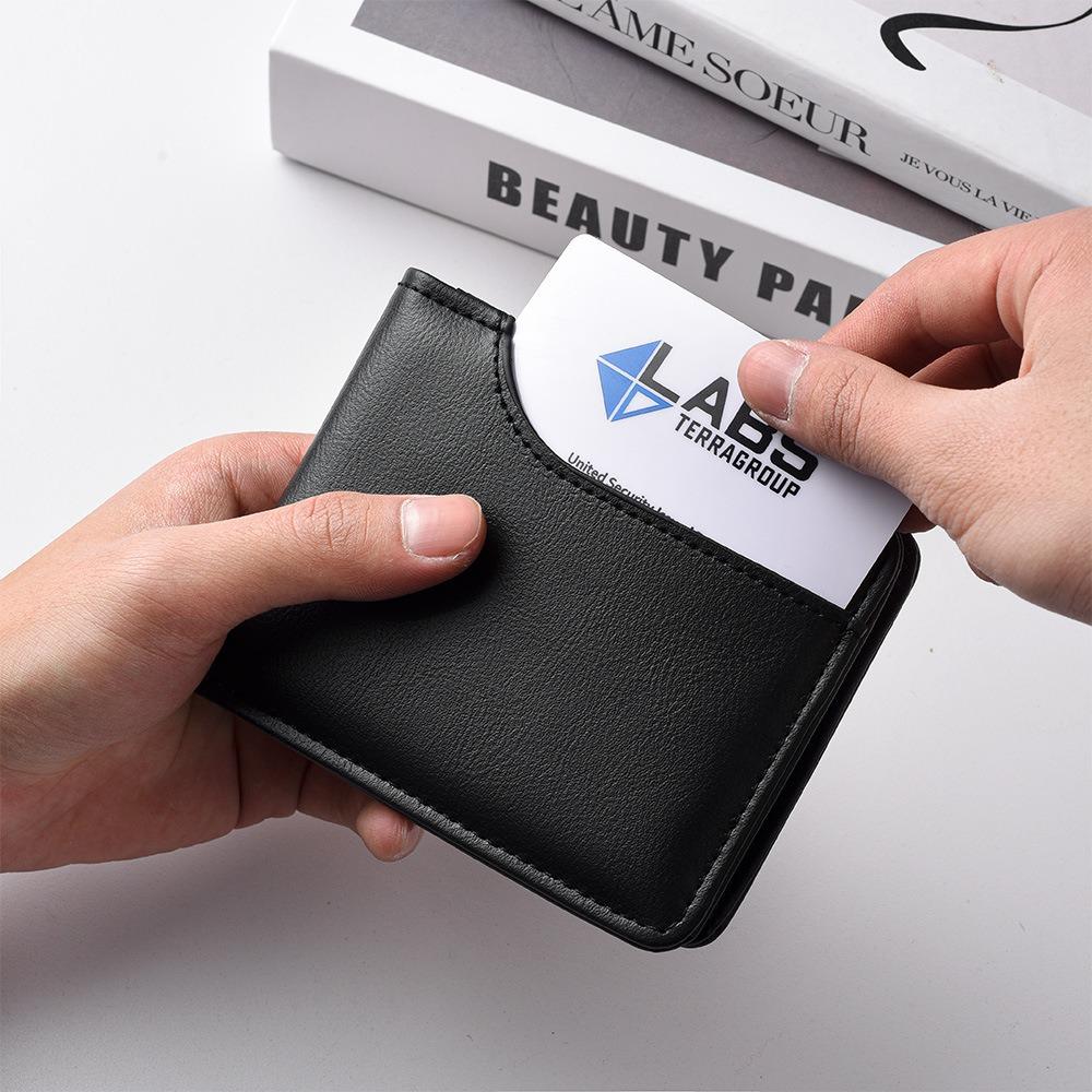 Ultra Thin Men's Short Wallet Pu Leather Coin Pocket Luxury Male Bifold Wallets  Credit Card