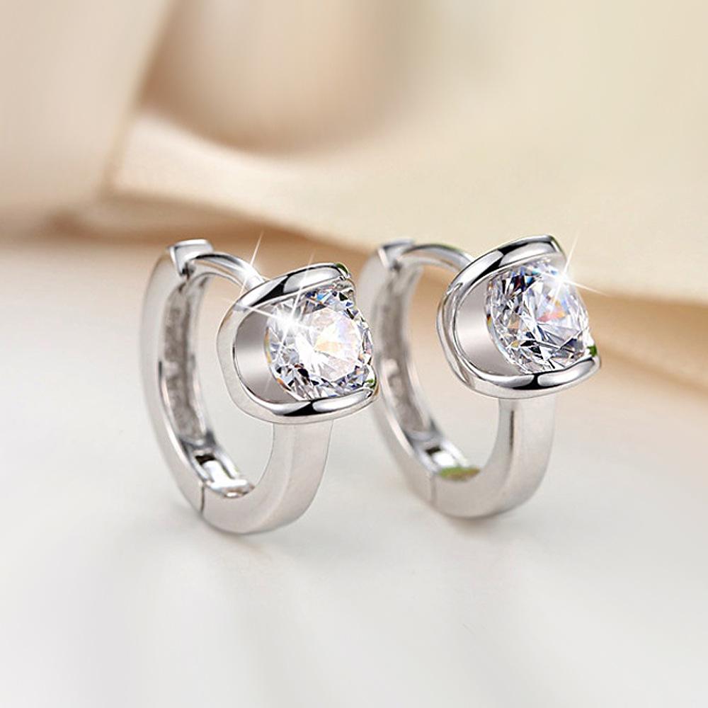 New Fashion Lady Earrings Women Fashion Crystal Love Magic Cube Drop Korean Ear Zircon Sterling Copper Lady Gift Wholesa