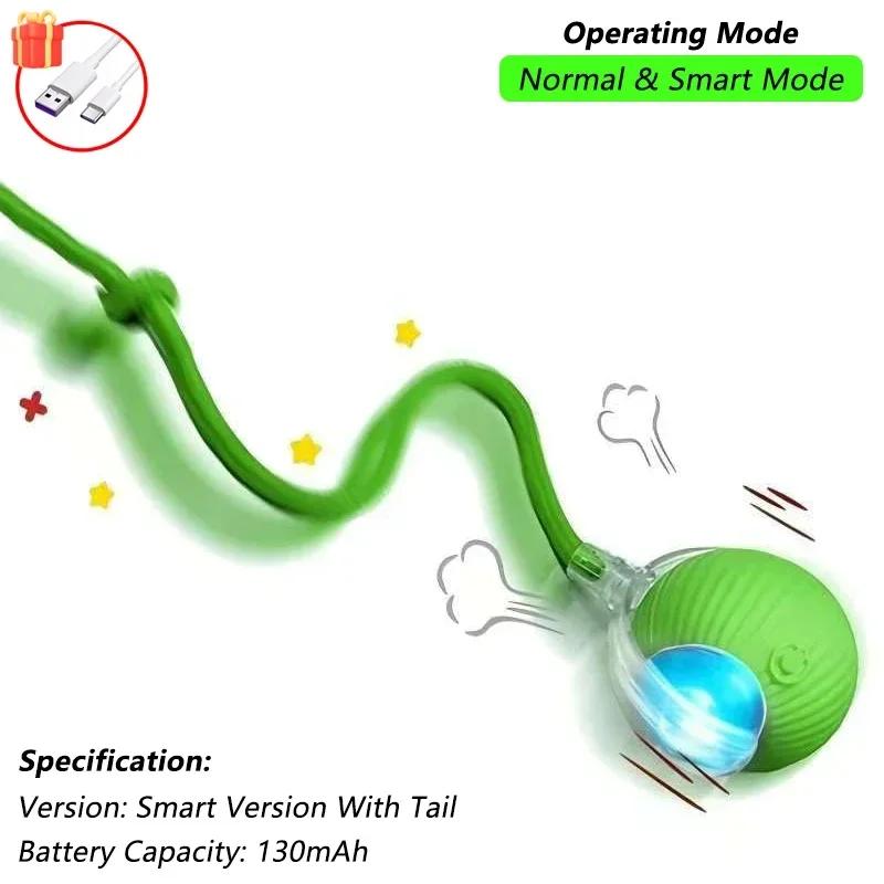 

Rechargeable Smart Pet Interactive Toy,Cat Interactive Ball Toy, Automatic Rolling Ball with Tail, , Intelligent Mouse for Cat New Version