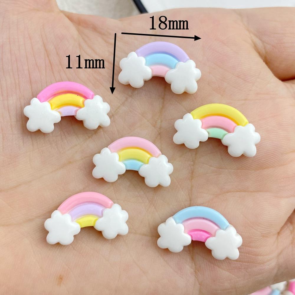 30Pcs New Cute Resin Mini Colorful Rainbow Series Flat Back Manicure Parts Embellishments For Hair Bows Accessorie