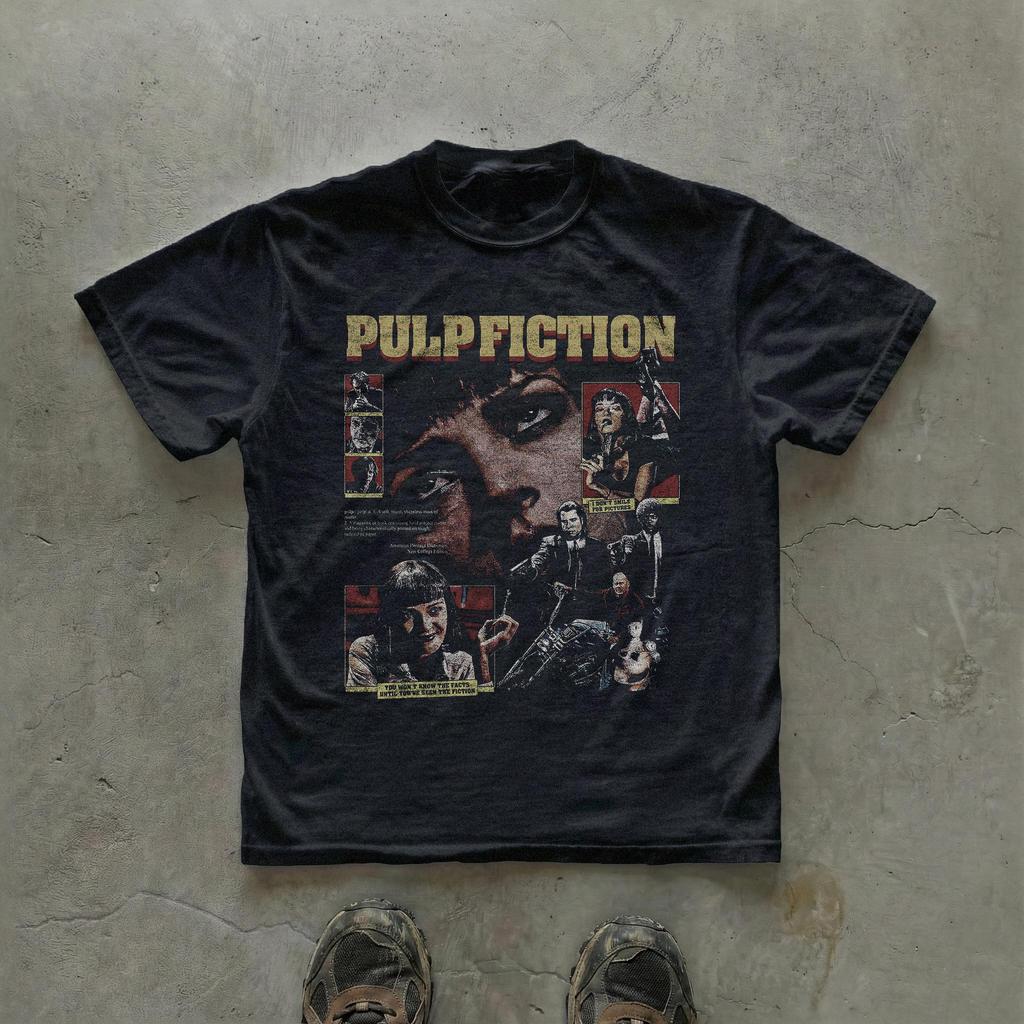 Retro tričko s motivem Pulp Fiction Retro filmový plakát Koláž 90. léta Klasické filmové téma Tričko Quentin Tarantino