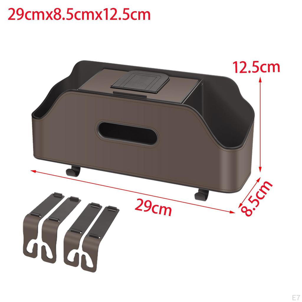 Car Seat Back Organizer Tissue Box 2 Cup Holder Convenient Keep Easy Installation with Hooks Hanger