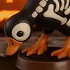 3Pcs Halloween Spooky Skeleton Goose Figurine, Miniature Skeleton Goose Resin Statue, Skeleton Animal Sculpture Desktop Ornament for Home, Office,
