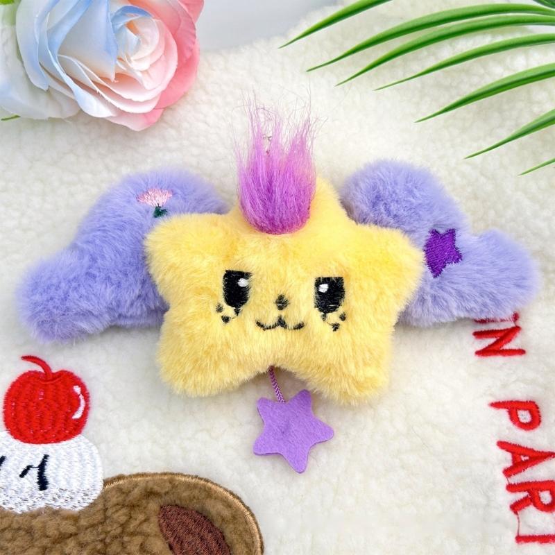 Fashionable Star shaped Plush Keyring Decoration Perfect For Bags And Gift Giving Handmade Keyring Backpack Accessory