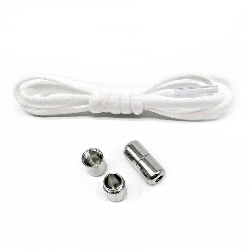 Semicircular No-Tie Elastic Shoelaces with Metal Capsule Buckle Shoe Accessories