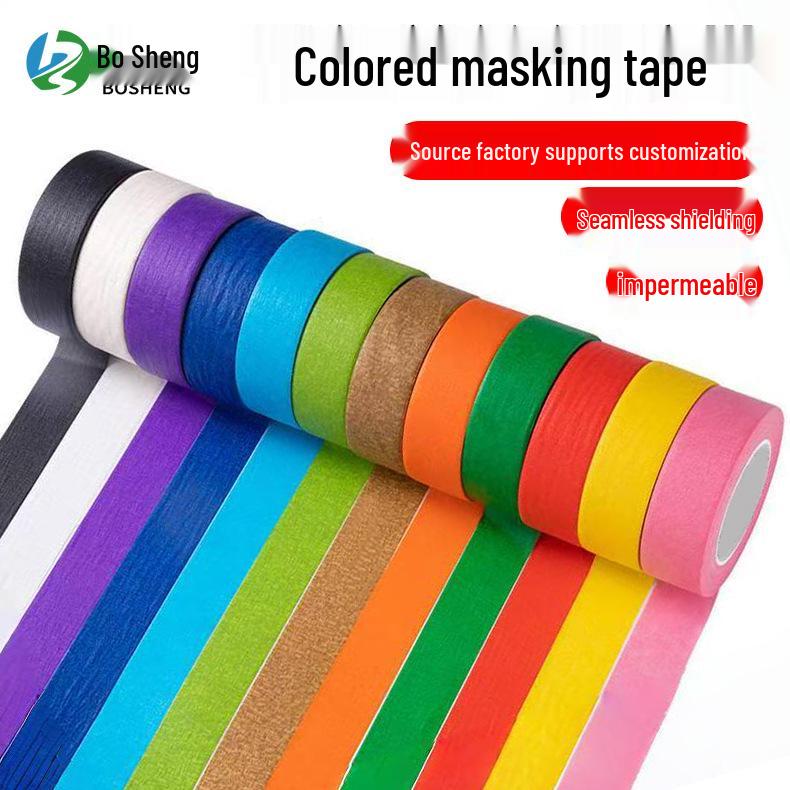 High-Adhesion Hand-Tearable Colored Textured Tape for DIY, Art, and Weddings – No Residue Black; 10mm x 50m