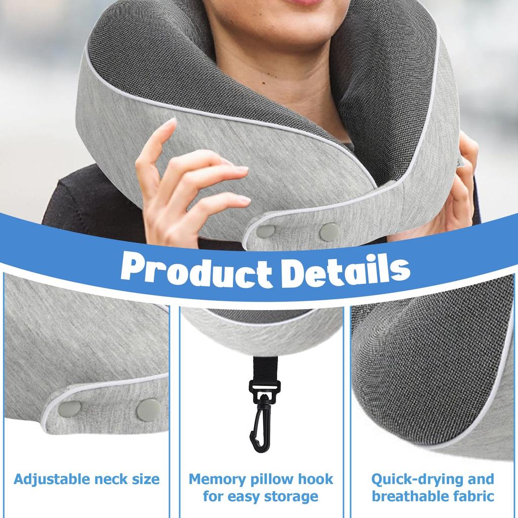 Zerlegen und Waschen Kissen Memory-Reisekissen Langsames Rückstellkissen U-förmiges Kissen Flugzeug-Nackenschutz