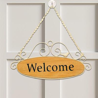 Charming Wooden Welcome Plaque for Entryway - Handmade Front Door Sign