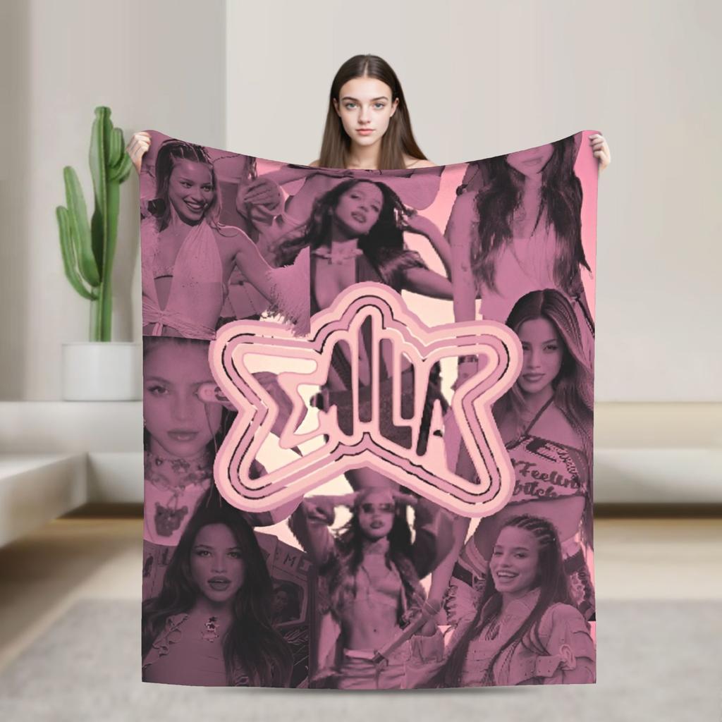 Singer Emilia Mernes MP3 Tour Super Warm Blanket  Aesthetic Living Room Flannel Bedspread Sofa Bed Cover