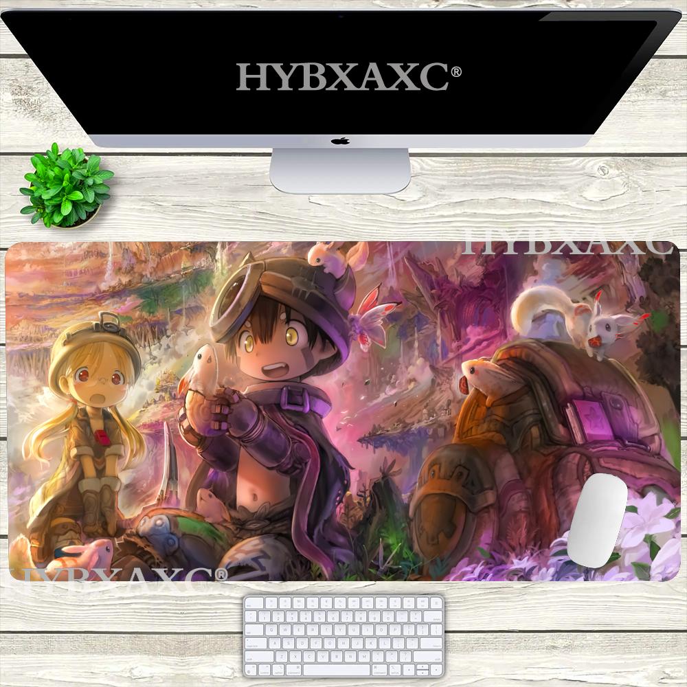 HYBXAXC Large Mouse Pad Cartoon Made In Abyss Mousepad Keyboard Desk Game Rubber Noslip Mouse Mat Gamer Riko Nanachi Mausepad