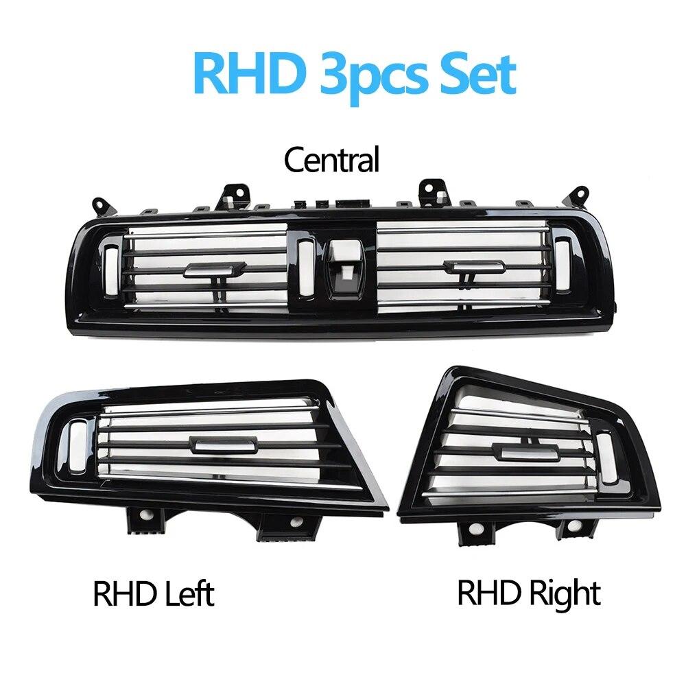 LHD RHD Piano Black Front Air Vents AC Outlet Panel Chrome For BMW 5 Series F10 F11 F18 520i 523i 525i 528i 535i
