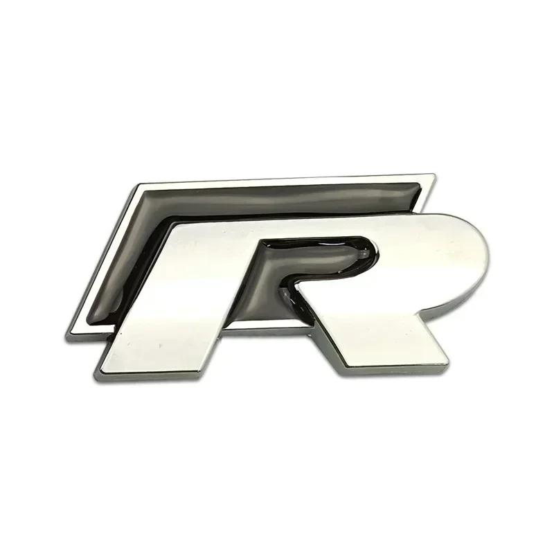 2026 New For VW VOLKSWAGEN For Volkswagen VW R Rline Logo Metal Car Grille Emblem Rear Trunk Badge Stickers Polo Golf Jetta Beet