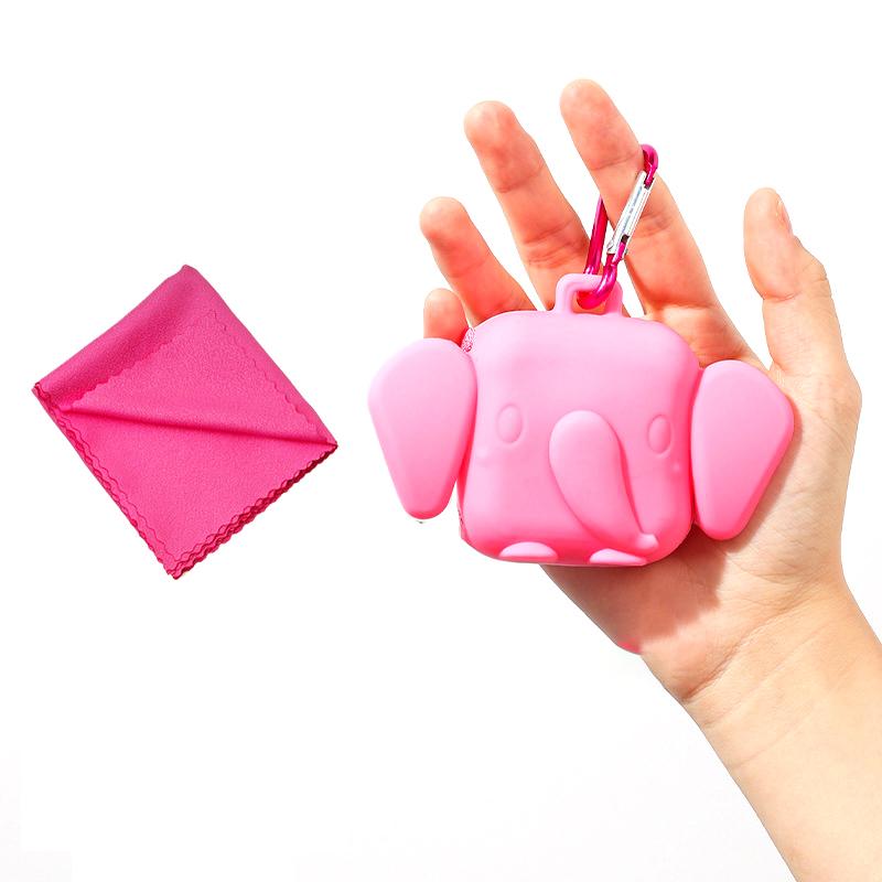 

SGJX-188 40x40CM Outdoor Nanofiber Quick Dry Towel Super Absorbent Sport Towel with Elephant Storage Case for Running Cycling Hiking Pink