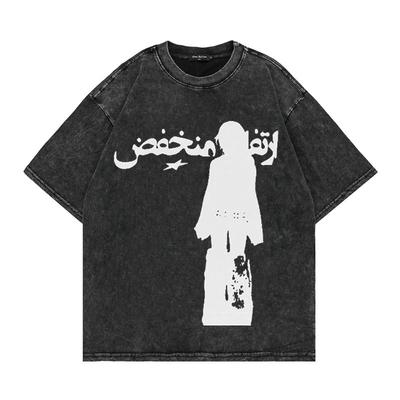 Vintage Punk Men Oversize TShirt Streetwear Abstract Graphic Print Letters T Shirt 2023 Harajuku Gothic Loose Tee Top