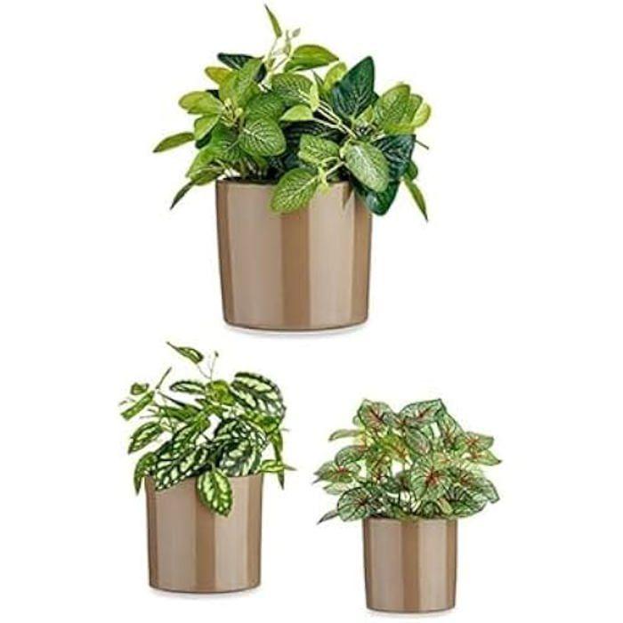 Sada květináčů - IBERGARDEN - Válec - Ø 14 cm, Ø 17 cm, Ø 22 cm - Vícebarevná - 3 kusy