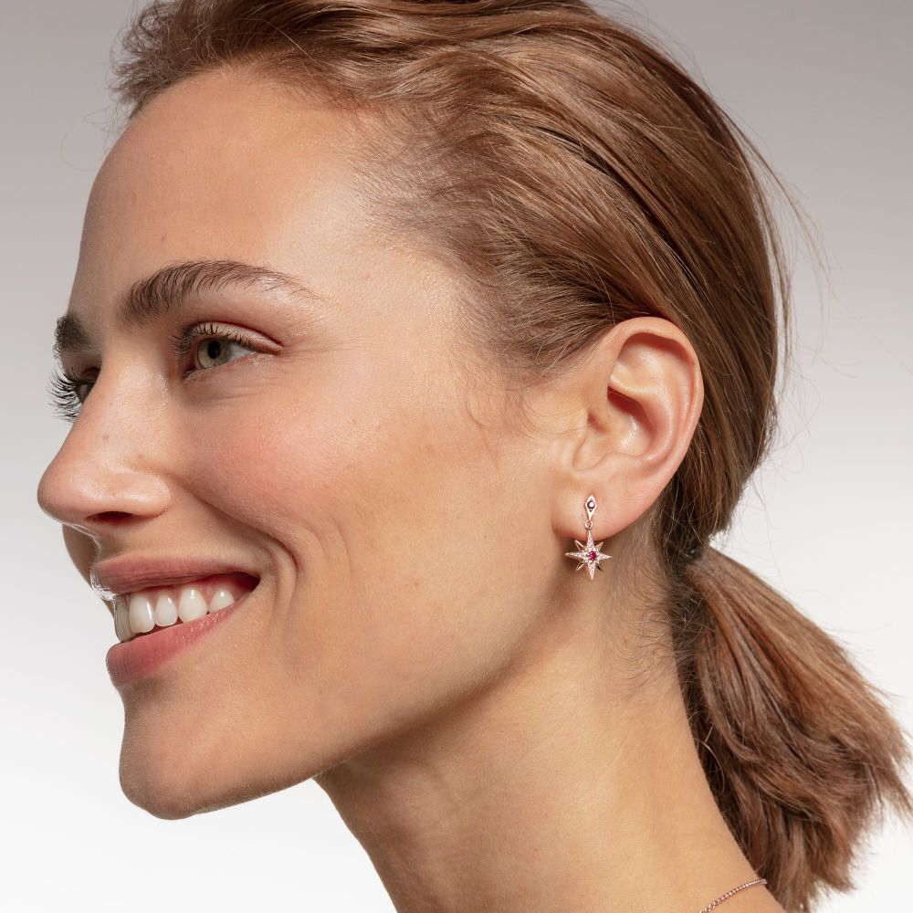 Pink Star Earrings H2076-626-10