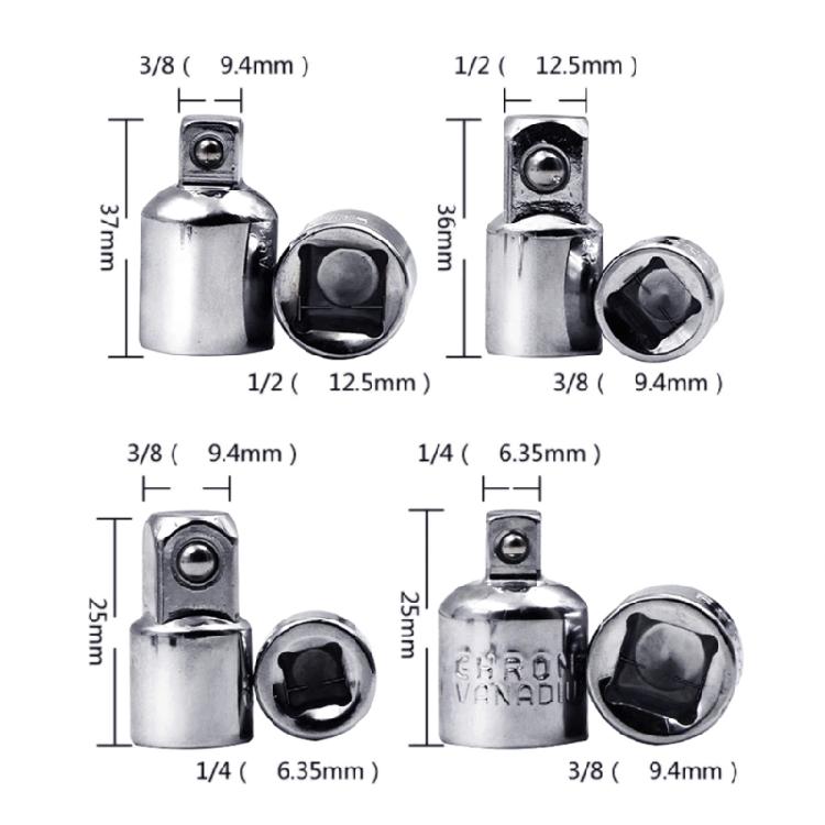 4Pcs Steel Square Socket Adapter Bit 3 Extension Rod Multiple Size Conversion Workshop Accessories