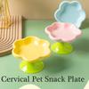 High Foot Ceramic Cat Bowl with Flower Shape Designs for Comfortable Eating and Spill Prevention Cats Feeding Bowl