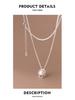 Authentic 999 Pure Silver Pearl Necklace - Elegant French Design Pendant, Perfect Birthday Gift for Girlfriend.